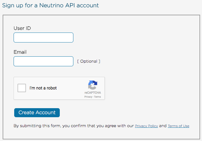 Neutrino sign up