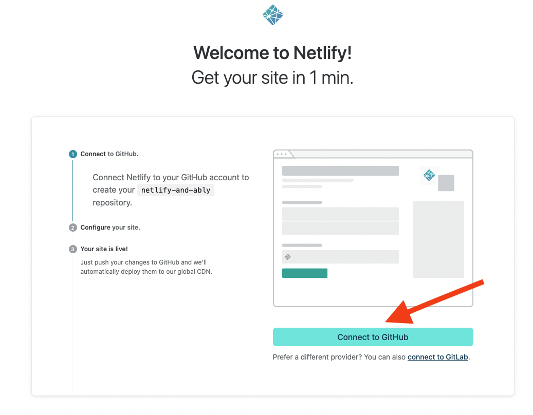 Connect your Netflify account to Github