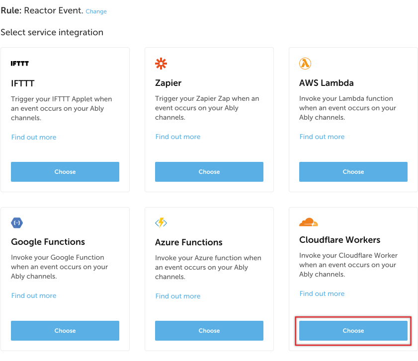 Select the Cloudflare Workers option